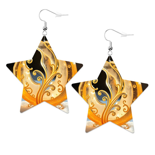 Leather Star Earrings - World Kryptonite