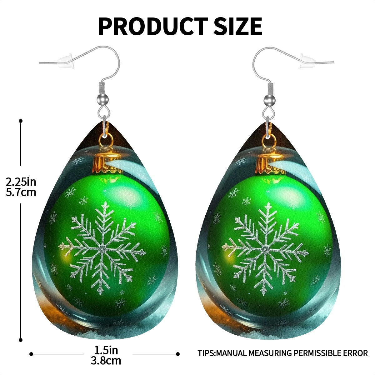 Christmas Leather Teardrop Earrings - World Kryptonite