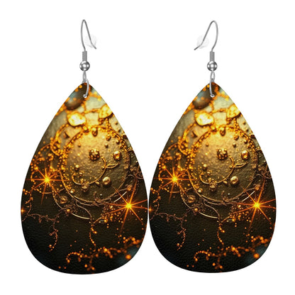 Leather Teardrop Earrings - World Kryptonite