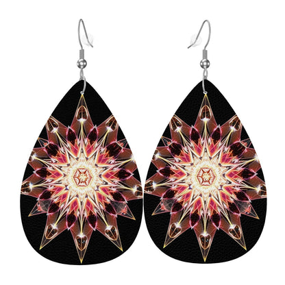 Mystic Leather Teardrop Earrings - World Kryptonite