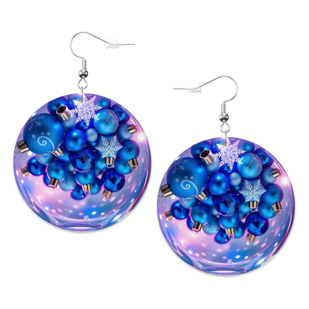 Yuletide Shine Leather Round Earrings - World Kryptonite