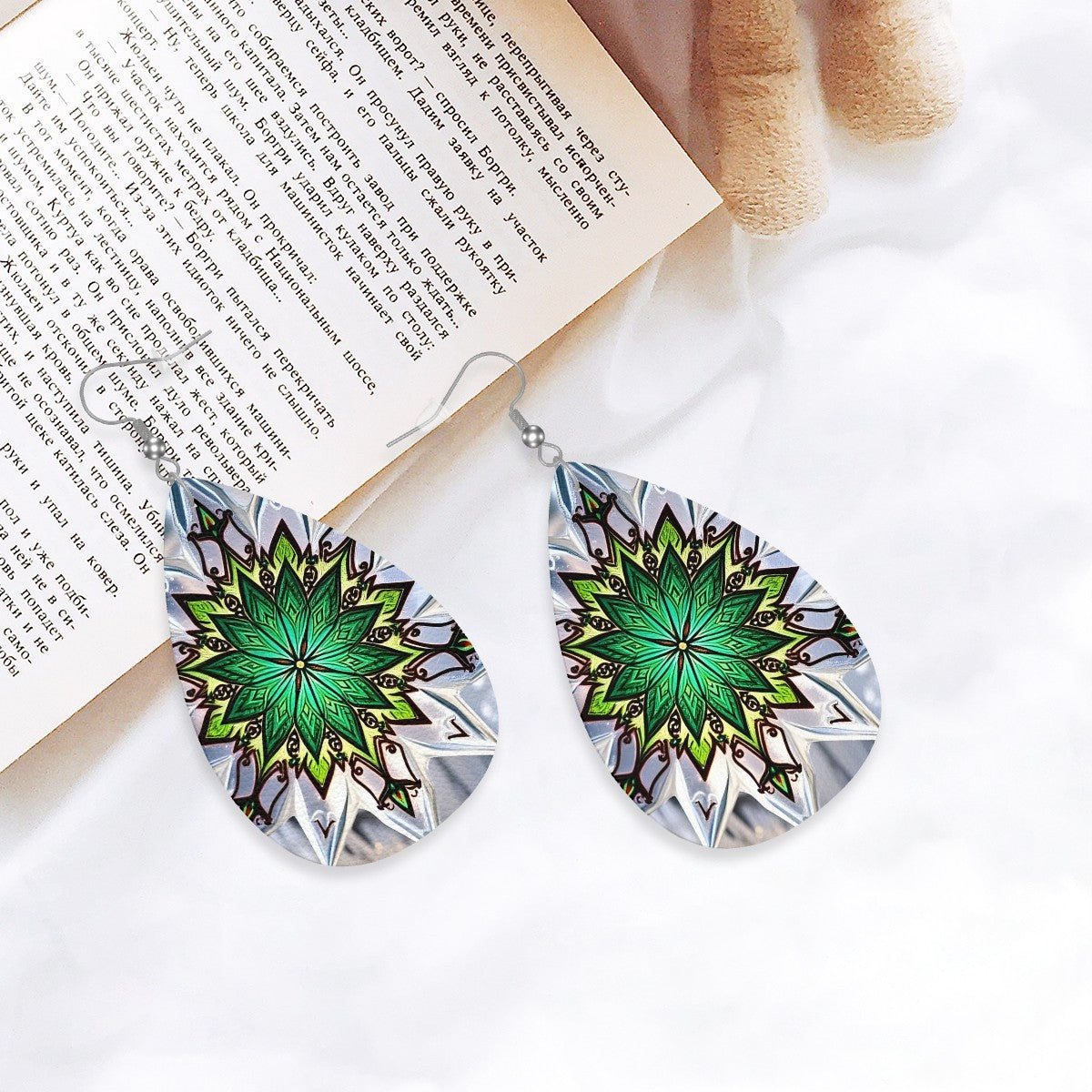 Mystic Leather Teardrop Earrings - World Kryptonite